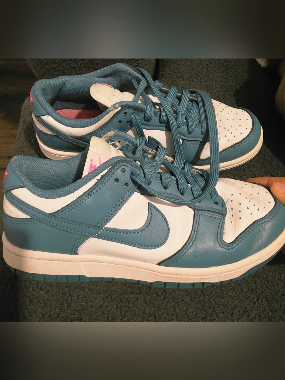 Nike Kids' Teal and White Low-Top Sneakers